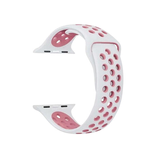 Sport Band With Hole For Apple Watches Series 7 41MM White/Pink