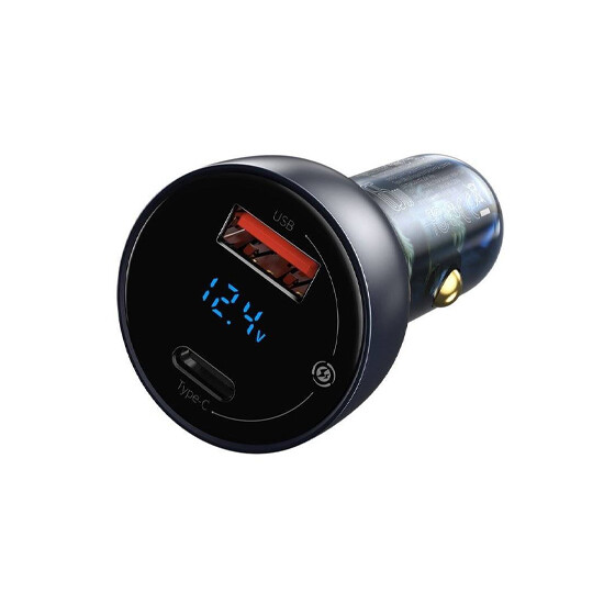 Baseus Particular Digital Display QC+PPS Dual Quick Charger Car Charger 65W CCKX-C0A Black