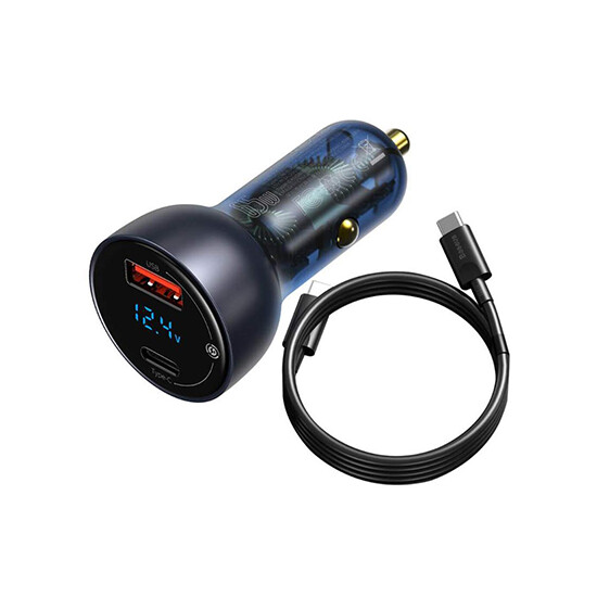 Baseus Particular Digital Display QC+PPS Dual Quick Charger Car Charger 65W TZCCKX-0G Dark Grey
