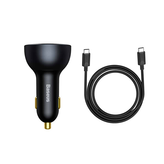 Baseus Qualcomm Quick Charge 5 Technology Multi-Port Fast Car Charger With Cable TZCCZM-0G Black